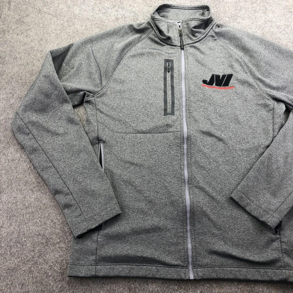 The North Face Jacket Mens Medium Gray Fleece Full Zip JVI Logo Outdoor